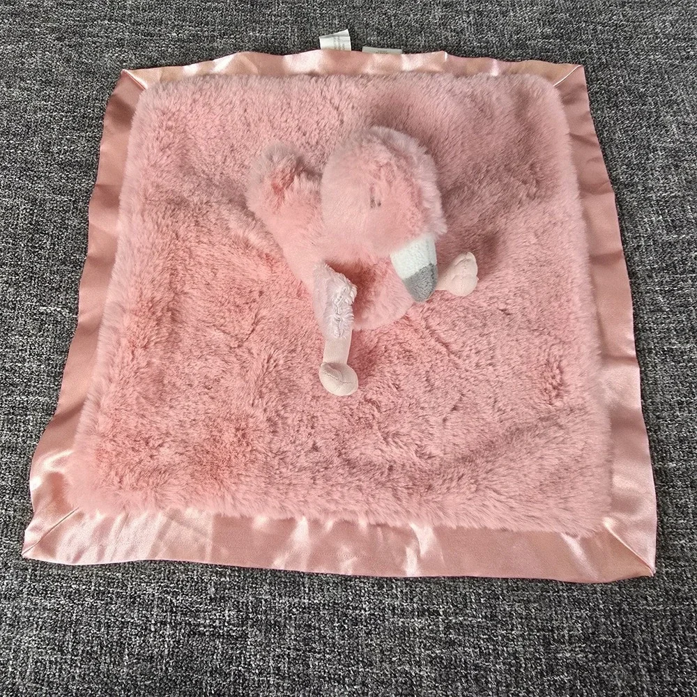 Target Cloud Island Pink Flamingo Lovey Security Blanket Stuffed Animal Satin